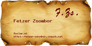 Fetzer Zsombor névjegykártya